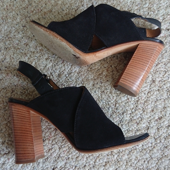 Alberto Fermani Black suede Leather Heels size 37 - Picture 2 of 15